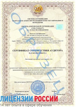 Образец сертификата соответствия аудитора №ST.RU.EXP.00006191-1 Ногинск Сертификат ISO 50001